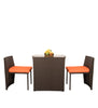 Virasat Outdoor Patio Seating Set 2 Chairs and 1 Table Set (Brown)-VIRASAT FURNITURE & FURNISHING