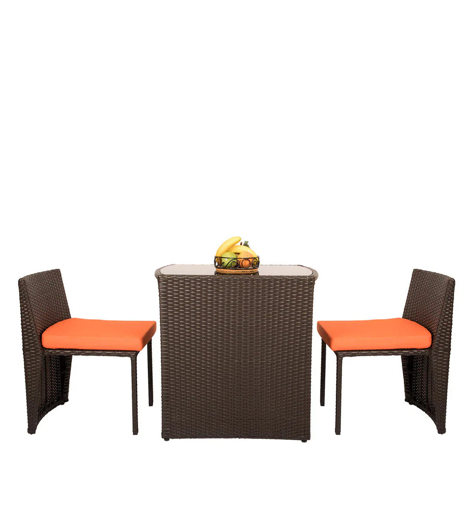 Virasat Outdoor Patio Seating Set 2 Chairs and 1 Table Set (Brown)-VIRASAT FURNITURE & FURNISHING