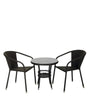 Virasat Outdoor Patio Seating Set 2 Chairs and 1 Table Set (Black)-VIRASAT FURNITURE & FURNISHING