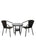 Virasat Outdoor Patio Seating Set 2 Chairs and 1 Table Set (Black)-VIRASAT FURNITURE & FURNISHING