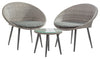 Virasat Outdoor Patio Seating Set 2 Chairs 1 Table Grey-VIRASAT FURNITURE & FURNISHING