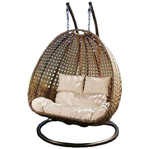 Virasat Double Seater Hanging Swing With Stand For Balcony, Garden Swing (Gold)-VIRASAT FURNITURE & FURNISHING