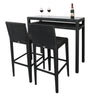 Virasat Outdoor Patio Bar Sets 2 Chairs and 1 Table Black-VIRASAT FURNITURE & FURNISHING