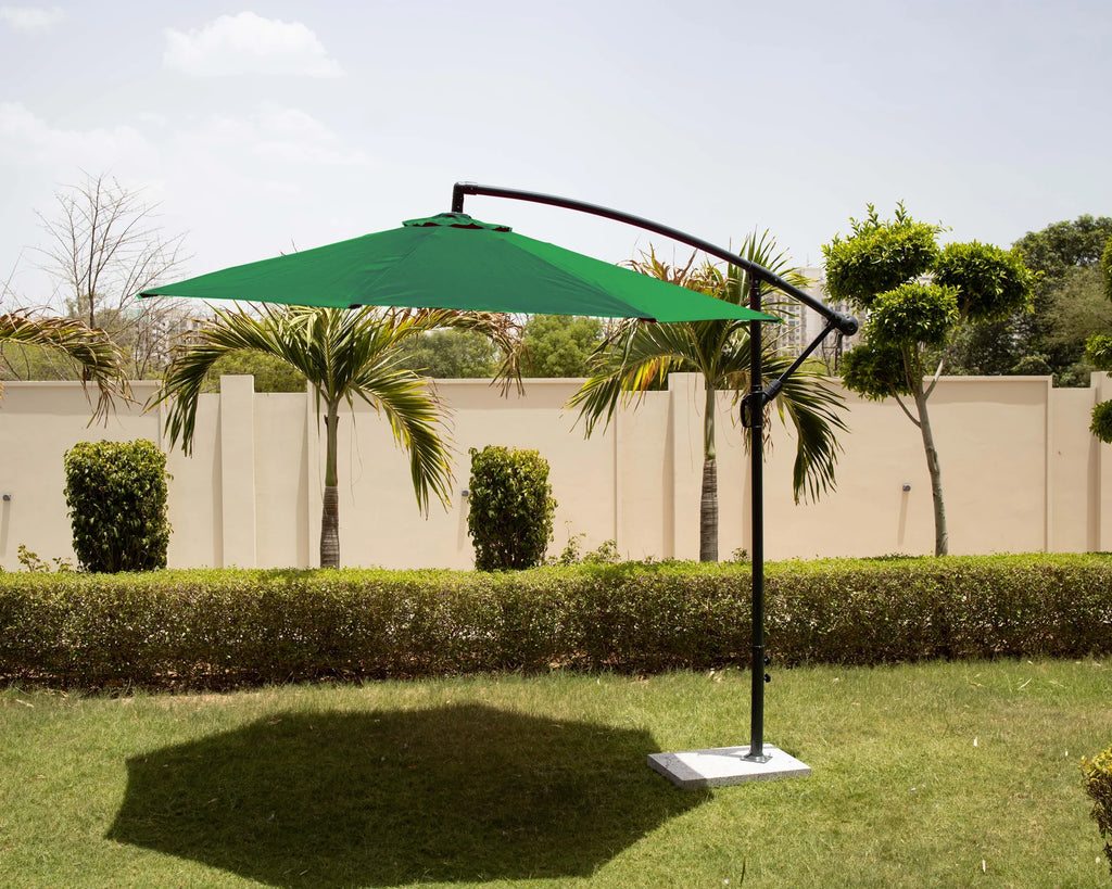 Virasat Luxury Side Pole Garden Umbrella With Stand (Round, Green)-VIRASAT FURNITURE & FURNISHING