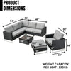 VIRASAT FURNITURE L-SHAPE OUTDOOR RATTAN WICKER SOFA SET 7-SEATER