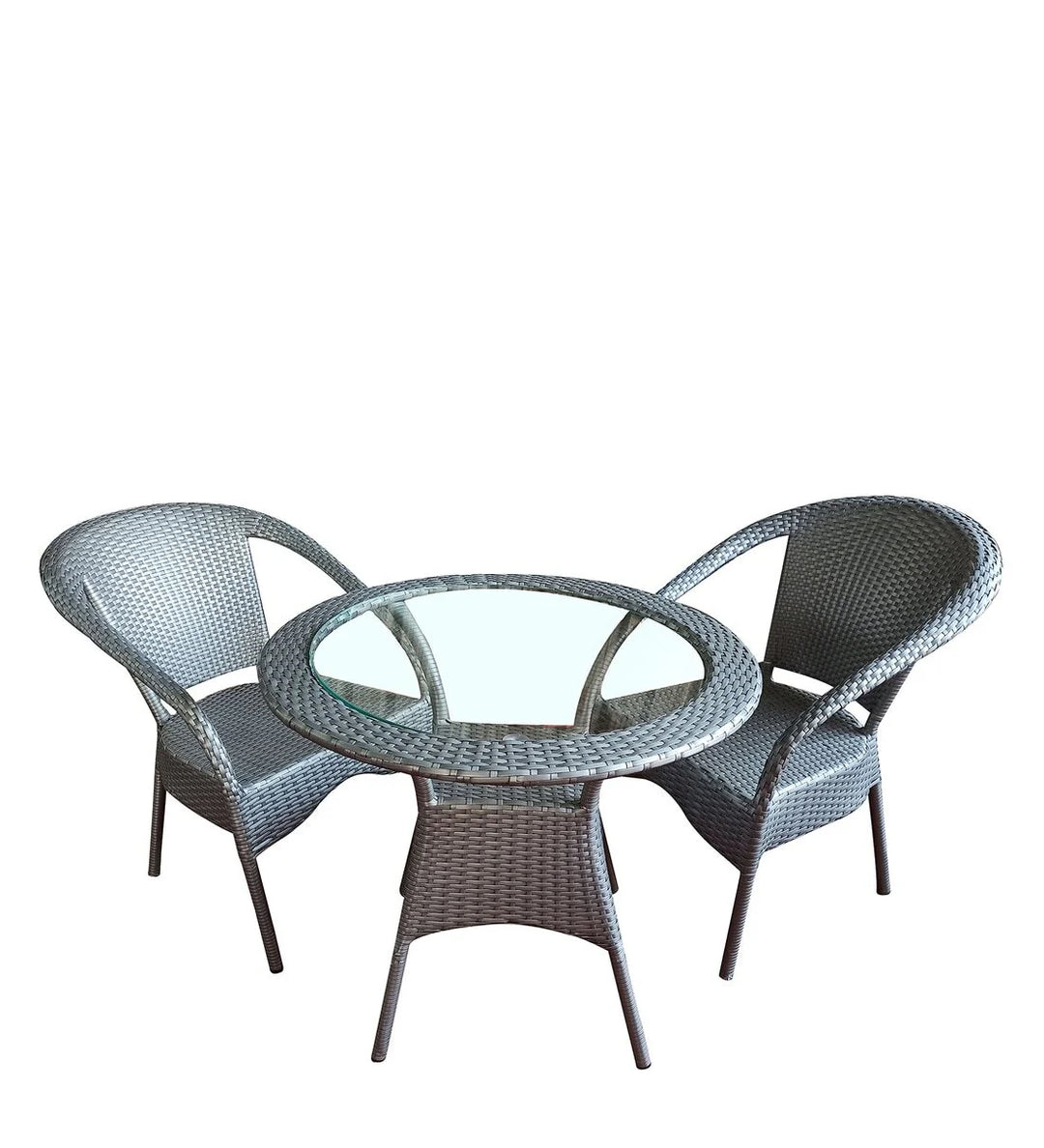 Virasat Rudra Outdoor Patio Seating Set 2 Chairs and 1 Table Set (Silver)