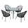 Virasat Outdoor Patio Seating Set 4 Chairs and 1 Table Set Black-VIRASAT FURNITURE & FURNISHING