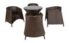 Virasat Outdoor Patio Seating Set 4 Chairs and 1 Table Set (Dark Brown)-VIRASAT FURNITURE & FURNISHING