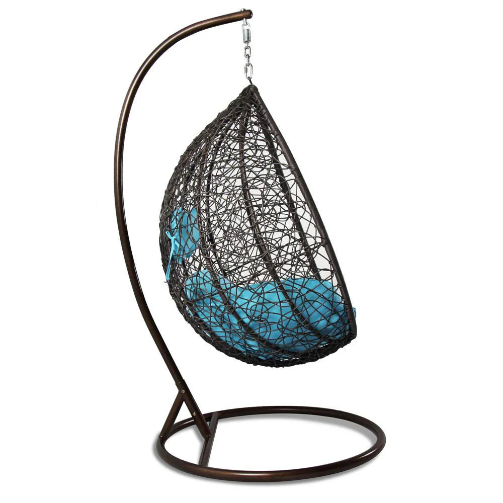 Virasat Single Seater Hanging Swing With Stand For Balcony , Garden Swing (Black)-VIRASAT FURNITURE & FURNISHING