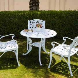Virasat Cast Aluminium Garden Patio Seating 3 Chair and 1 Table Set