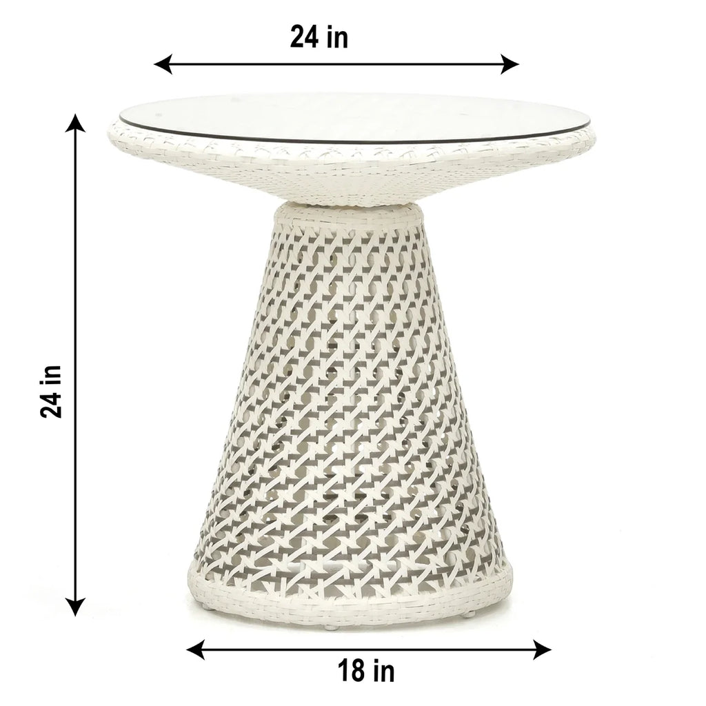 Virasat Outdoor Patio Seating Set 2 Chairs and 1 Table Set (White + Silver)-VIRASAT FURNITURE & FURNISHING