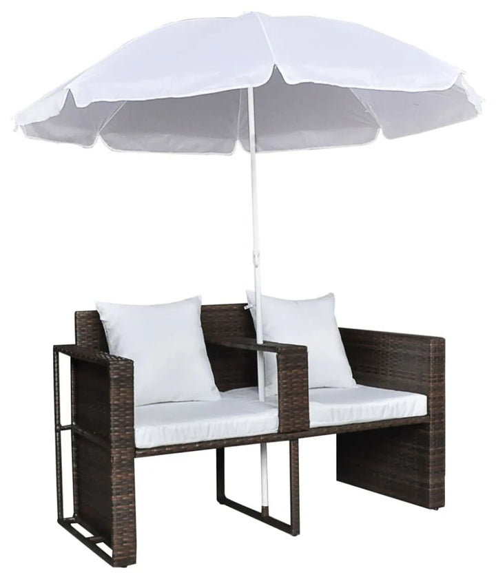 Virasat Donatello Outdoor Poolside Sunbed With Cushion Daybed (Brown)