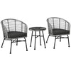 Virasat Outdoor Patio Seating Set 2 Chairs and 1 Table Set (Grey)-VIRASAT FURNITURE & FURNISHING