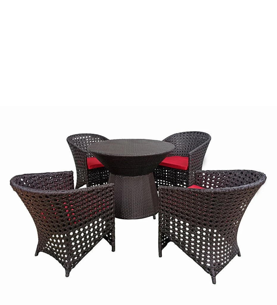 Virasat Outdoor Patio Seating Set 4 Chairs and 1 Table Set (Brown)-VIRASAT FURNITURE & FURNISHING