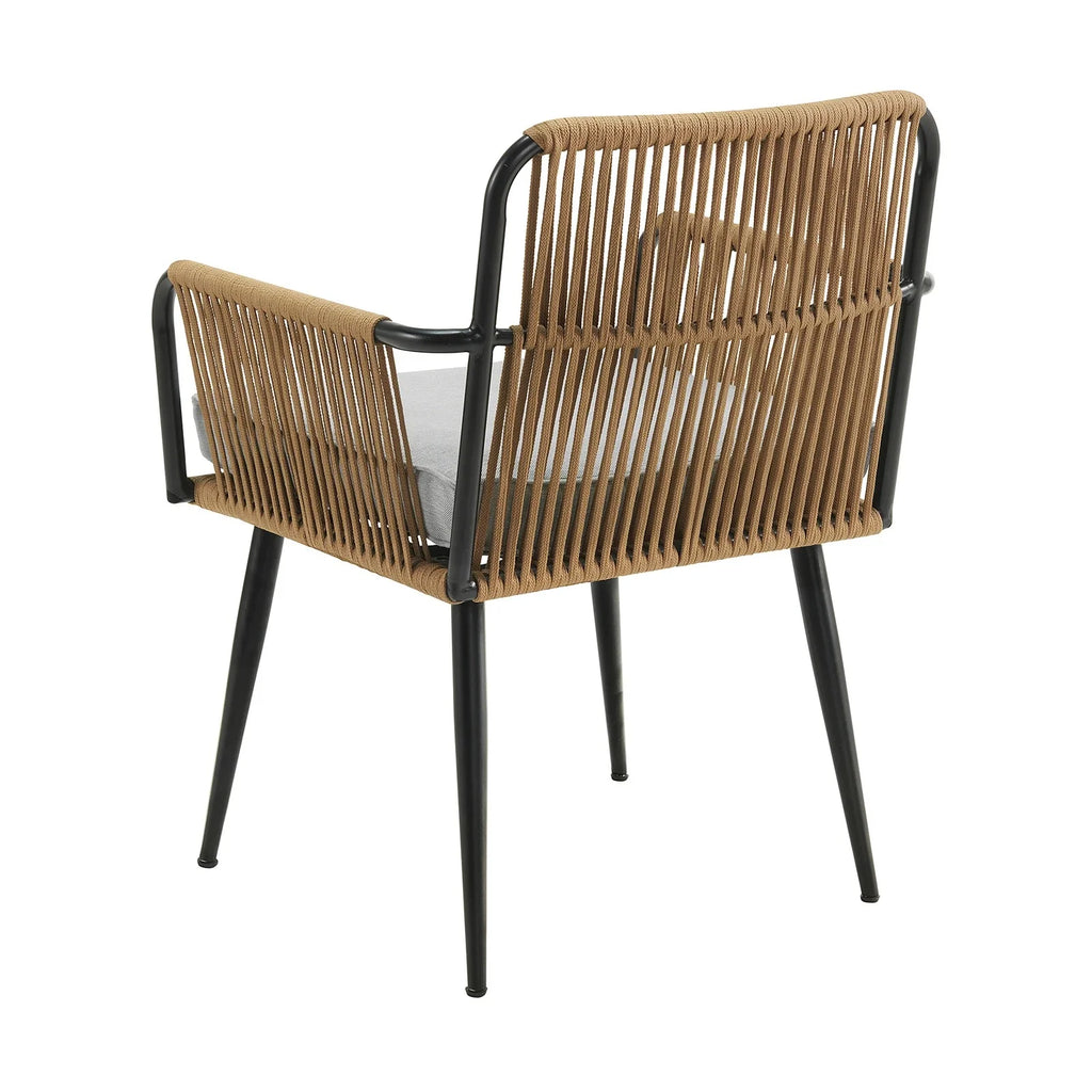 Virasat Outdoor Patio Seating Set 2 Chairs and 1 Table Set (Tan) Braided & Rop-VIRASAT FURNITURE & FURNISHING