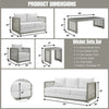 VIRASAT FURNITURE OUTDOOR WICKER WOVEN 6 PIECES SECTIONAL PATIO FURNITURE SET (GREY)