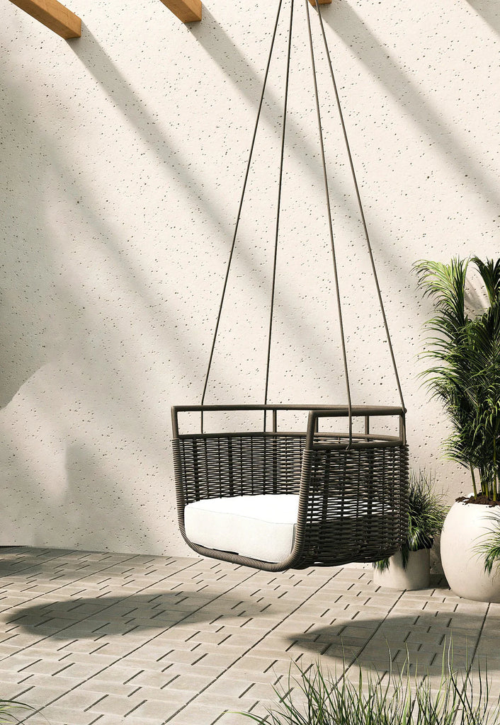 VIRASAT FURNITURE SINGLE SEATER HANGING SWING WITHOUT STAND FOR BALCONY & GARDEN SWING (BLACK)