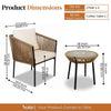 VIRASAT FURNITURE OUTDOOR ROPE PATIO SET WITH GLASS TOP TABLE (BEIGE & OFF-WHITE)