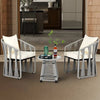 VIRASAT FURNITURE Outdoor Rope 3-Piece Patio Set (Grey & Cream)