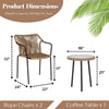 VIRASAT FURNITURE 3-Piece Outdoor Beige Rope Patio Set