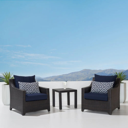 VIRASAT FURNITURE 3-Piece Outdoor Rattan Wicker Patio Set