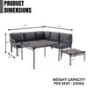 VIRASAT FURNITURE L-SHAPE OUTDOOR ROPE SOFA SET 6-SEATER (GREY)