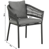Virasat Outdoor Patio Seating Set 4 Chairs and 1 Table Set (Black) Braided & Rope-VIRASAT FURNITURE & FURNISHING