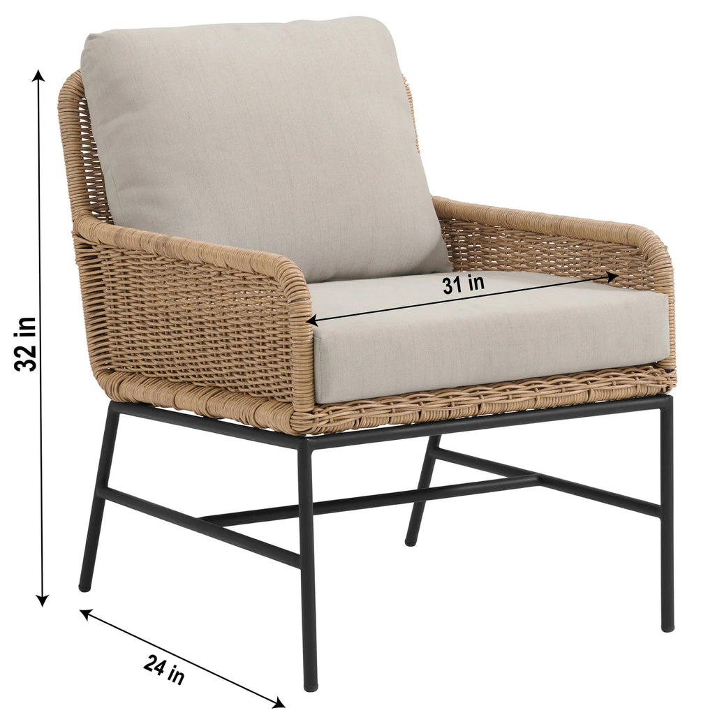 Virasat Outdoor Patio Seating Set 2 Chairs and 1 Table Set (Honey)-VIRASAT FURNITURE & FURNISHING