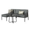 VIRASAT FURNITURE 4 SEATER L-SHAPE OUTDOOR PATIO SOFA SET WITH THICK CUSHIONS & SIDE TABLE (GREY)