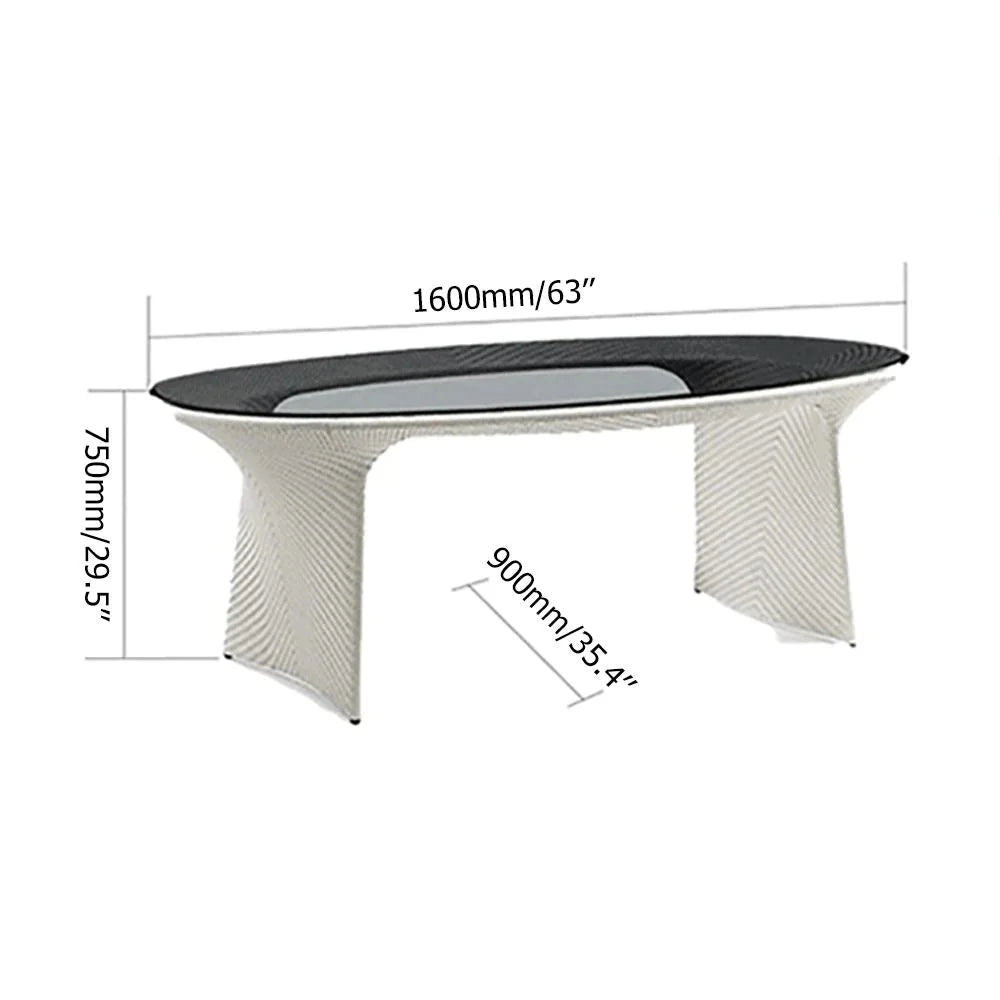 Virasat Outdoor Patio Seating Set 6 Chairs and 1 Table Set (Tan + White)-VIRASAT FURNITURE & FURNISHING