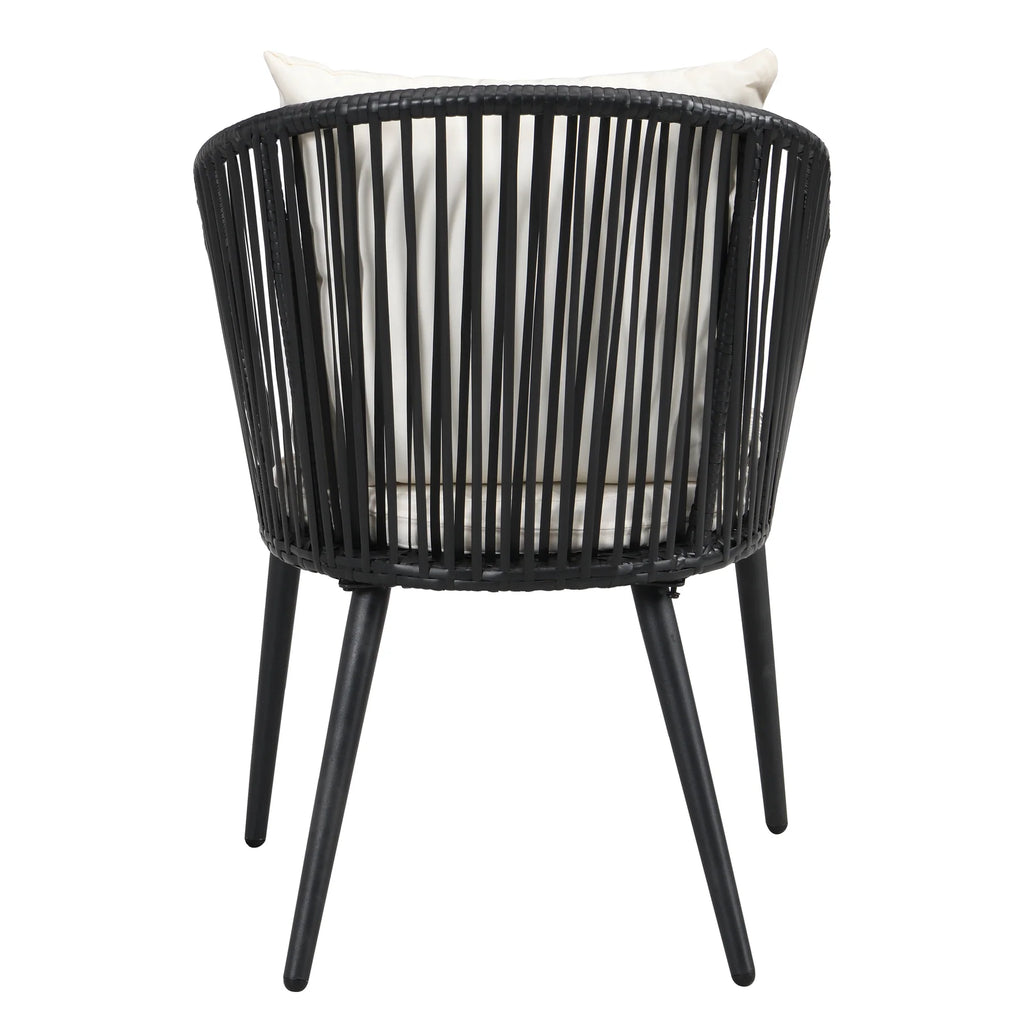 Virasat Outdoor Patio Seating Set 2 Chairs 1 Table Set Black-VIRASAT FURNITURE & FURNISHING