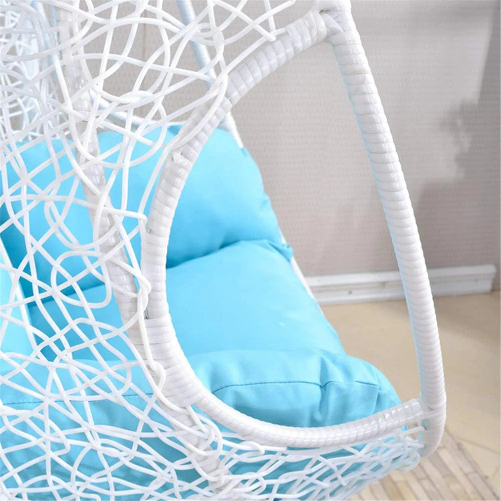 Virasat Single Seater Hanging Swing With Stand For Balcony, Garden Swing (White)-VIRASAT FURNITURE & FURNISHING