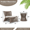 VIRASAT FURNITURE 3-Piece Outdoor Beige Rope Patio Set