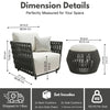 VIRASAT FURNITURE Outdoor Rope 3-Piece Patio Sofa Set (Grey & Off-White)