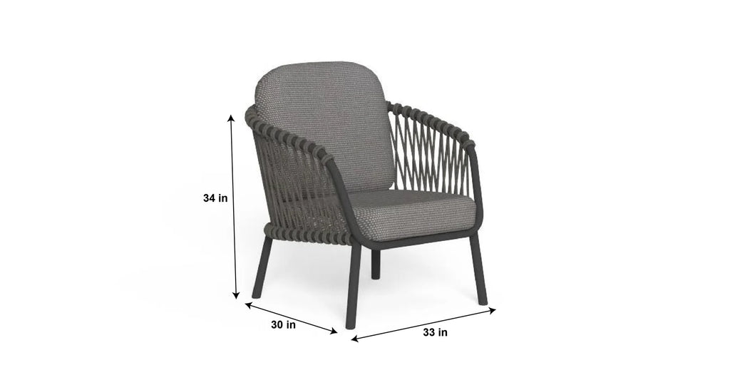 Virasat Outdoor Sofa Set 2 Seater, 2 Single Seater and 1 Center Table Set (Black + Grey) Braided & Rope-VIRASAT FURNITURE & FURNISHING