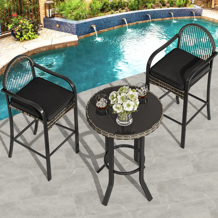 Virasat Chairio Outdoor Bar Sets 2 Chairs and 1 Table Patio Bar Set