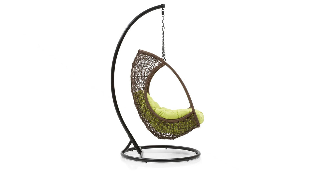 Virasat Nucci Single Seater Hanging Swing With Stand For Balcony , Garden Swing (Dark Brown)