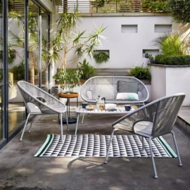 Virasat Outdoor Garden Balcony Sofa Set 2 Seater, 2 Single Seater and 1 Center Table Set (Gray)