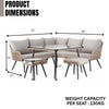 VIRASAT FURNITURE 6 SEATER L-SHAPE OUTDOOR ROPE SOFA SET