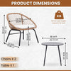 VIRASAT FURNITURE Outdoor Wicker 3-Piece Patio Set (Beige & White)