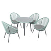 Virasat Outdoor Patio Seating Set 4 Chairs and 1 Table Set (Turquoise)-VIRASAT FURNITURE & FURNISHING