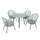Virasat Outdoor Patio Seating Set 4 Chairs and 1 Table Set (Turquoise)-VIRASAT FURNITURE & FURNISHING