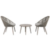 Virasat Outdoor Patio Seating Set 2 Chairs and 1 Table Set (Grey) Braided & Rope-VIRASAT FURNITURE & FURNISHING