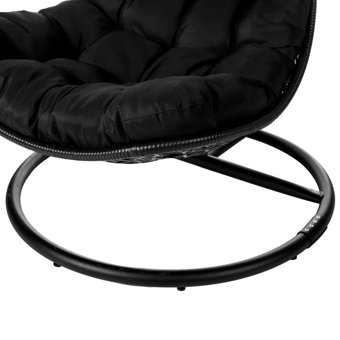 Virasat Single Seater Hanging Swing With Stand For Balcony, Garden (Black)-VIRASAT FURNITURE & FURNISHING