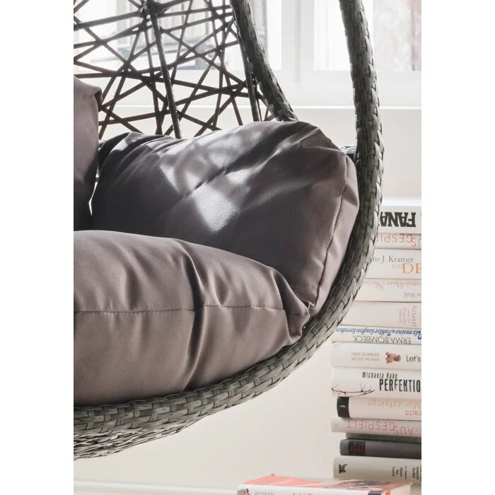 Virasat Single Seater Hanging Swing With Stand For Balcony, Garden Swing (Grey)-VIRASAT FURNITURE & FURNISHING