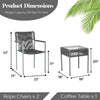 VIRASAT FURNITURE Outdoor Rope 3-Piece Patio Set (Grey)
