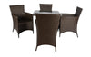 Virasat Outdoor Patio Seating Set 4 Chairs and 1 Table Set (Dark Brown)-VIRASAT FURNITURE & FURNISHING