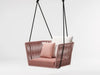 VIRASAT FURNITURE ALETA SINGLE SEATER HANGING SWING WITHOUT STAND FOR BALCONY & GARDEN SWING (PINK) BRAIDED & ROPE