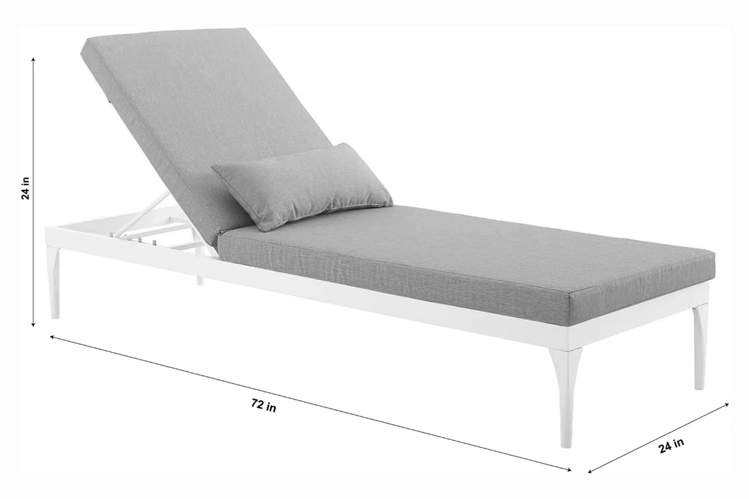 Virasat Dorian Outdoor Swimming Poolside Lounger (White + Gray) Set of 2