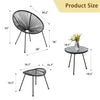 Virasat Outdoor Patio Seating Set 2 Chairs and 1 Table Set (Black)-VIRASAT FURNITURE & FURNISHING
